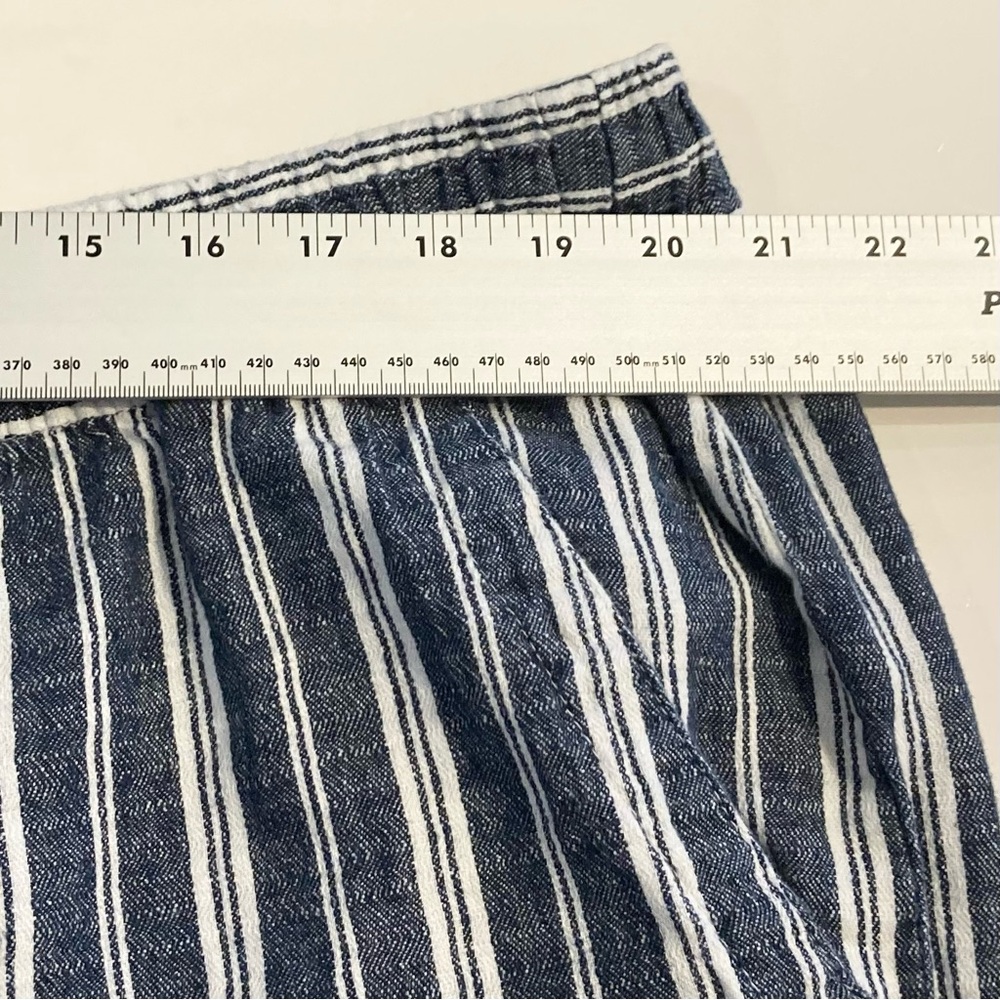 Nwot Old Navy Blue High-Waisted Striped Linen-Blend Wide-Leg Pants XXL Tall - Picture 4 of 10